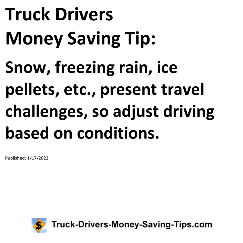 Truck Drivers Money Saving Tip for 01-17-2022