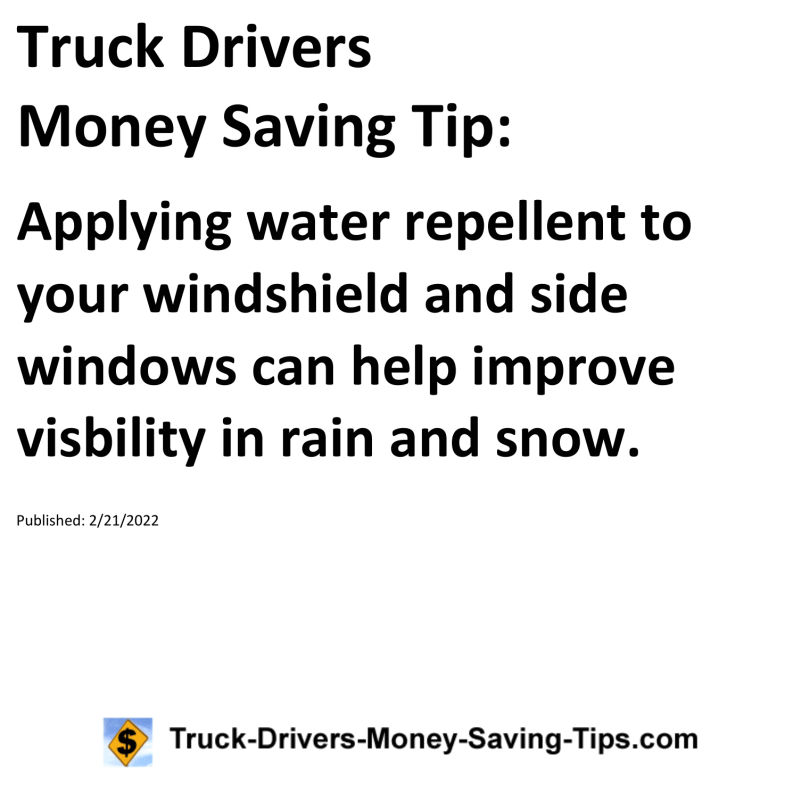 Truck Drivers Money Saving Tip for 02-21-2022