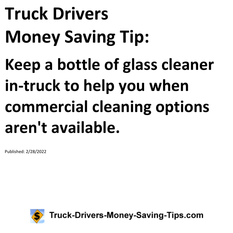 Truck Drivers Money Saving Tip for 02-28-2022