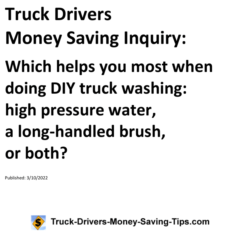 Truck Drivers Money Saving Tip for 03-10-2022