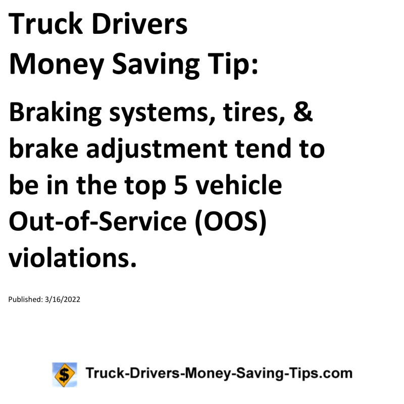 Truck Drivers Money Saving Tip for 03-16-2022