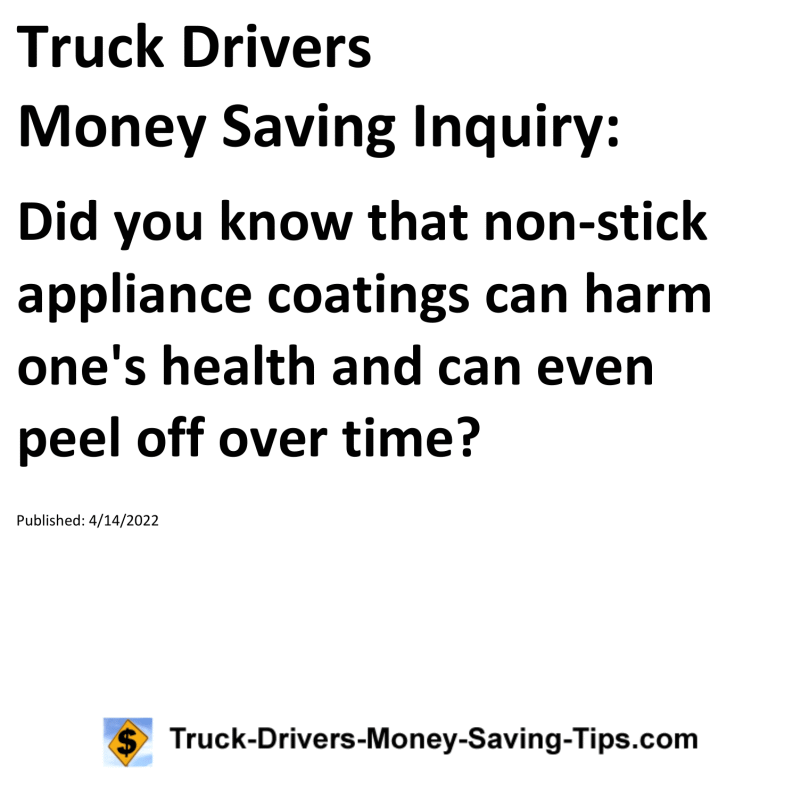 Truck Drivers Money Saving Tip for 04-14-2022