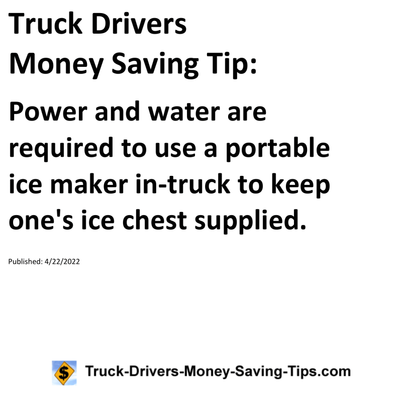 Truck Drivers Money Saving Tip for 04-22-2022