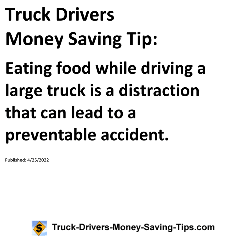 Truck Drivers Money Saving Tip for 04-25-2022