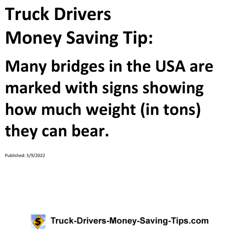 Truck Drivers Money Saving Tip for 05-09-2022