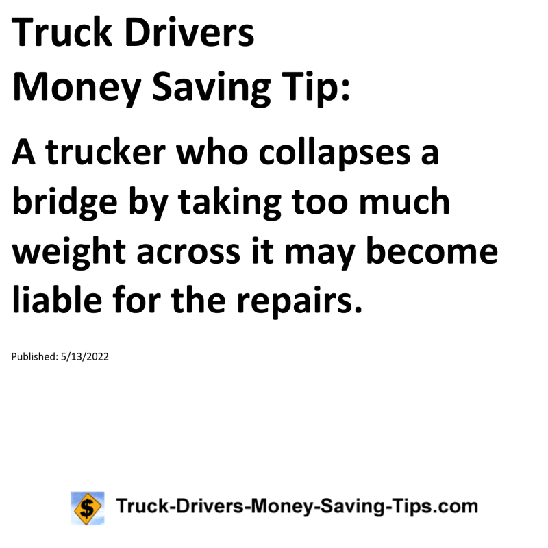 Truck Drivers Money Saving Tip for 05-13-2022