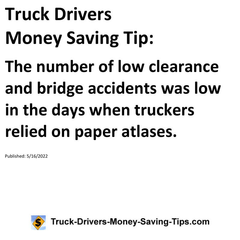 Truck Drivers Money Saving Tip for 05-16-2022