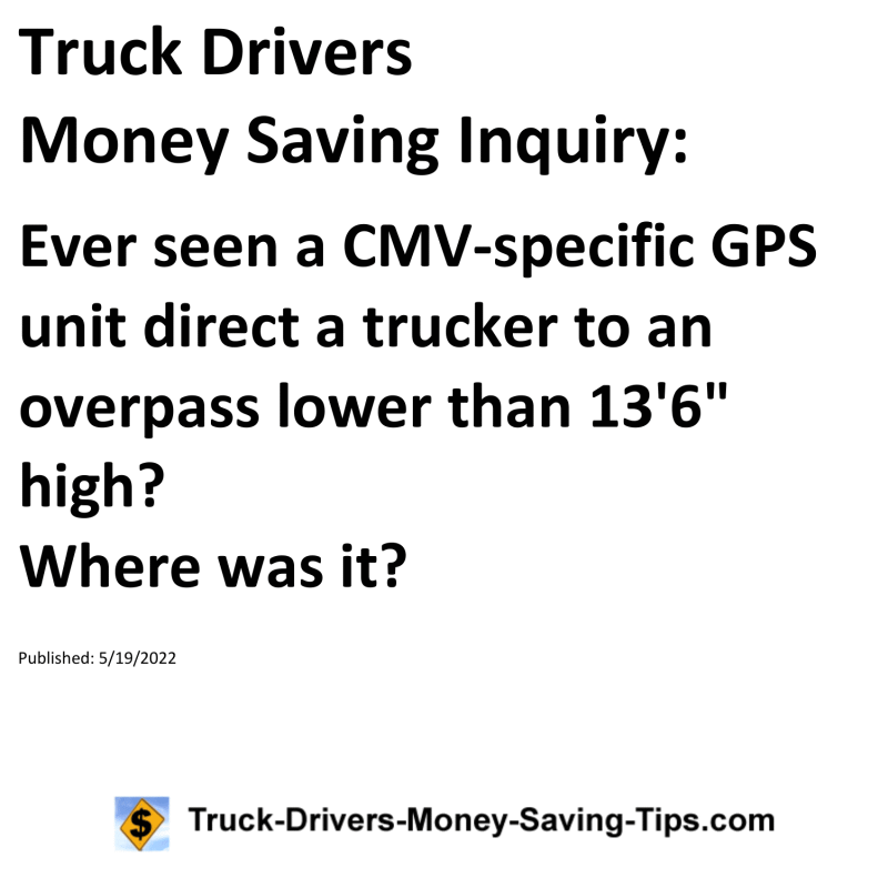 Truck Drivers Money Saving Tip for 05-19-2022