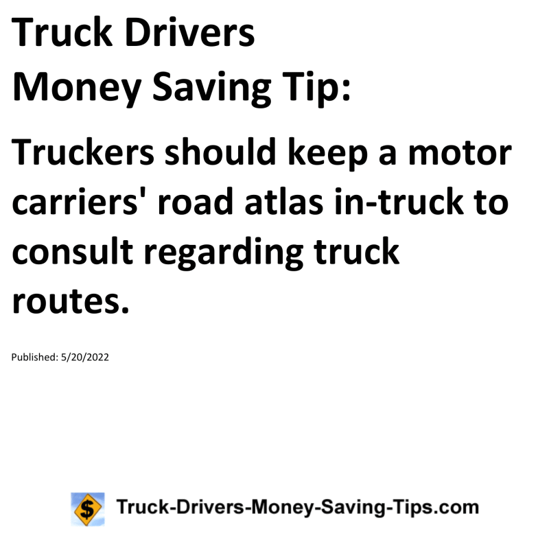 Truck Drivers Money Saving Tip for 05-20-2022