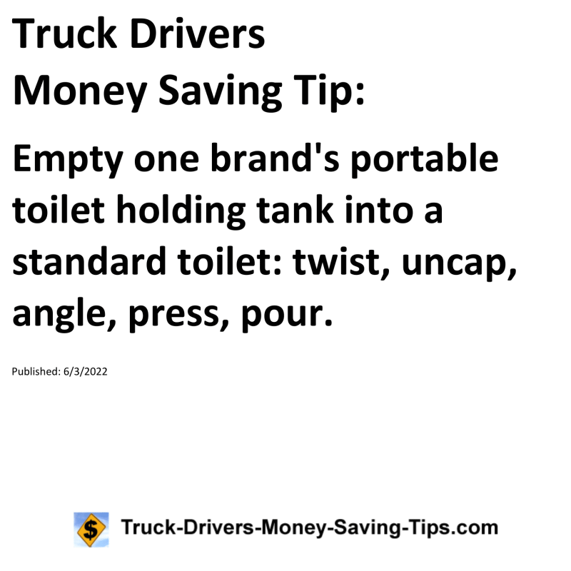 Truck Drivers Money Saving Tip for 06-03-2022