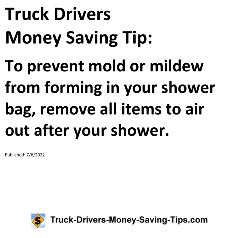 Truck Drivers Money Saving Tip for 07-06-2022