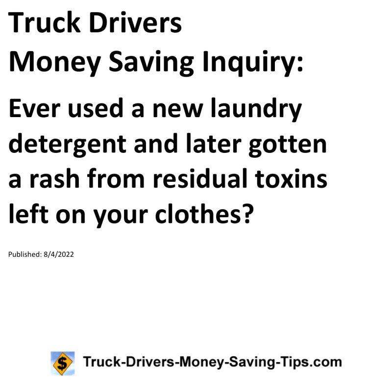 Truck Drivers Money Saving Tip for 08-04-2022