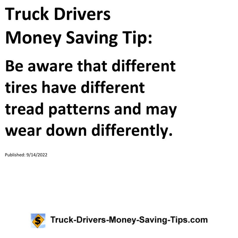 Truck Drivers Money Saving Tip for 09-14-2022