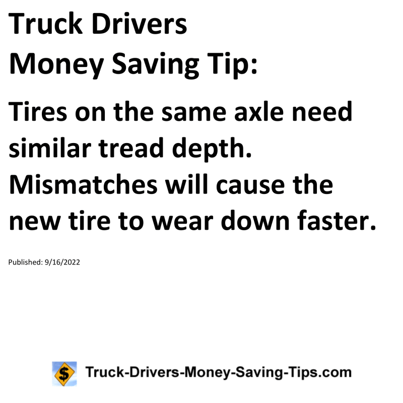 Truck Drivers Money Saving Tip for 09-16-2022