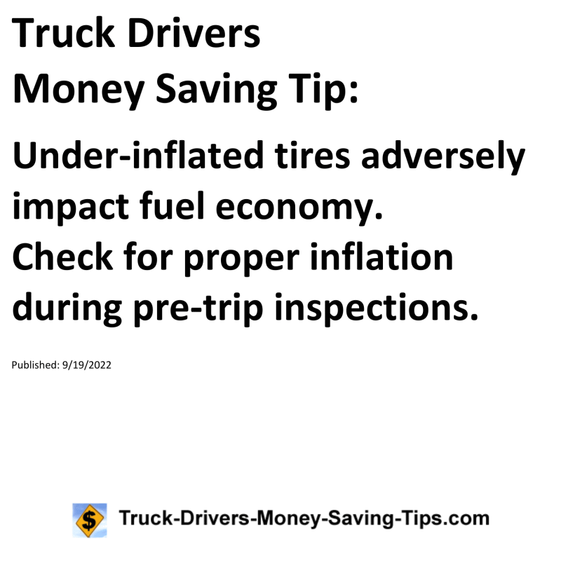 Truck Drivers Money Saving Tip for 09-19-2022