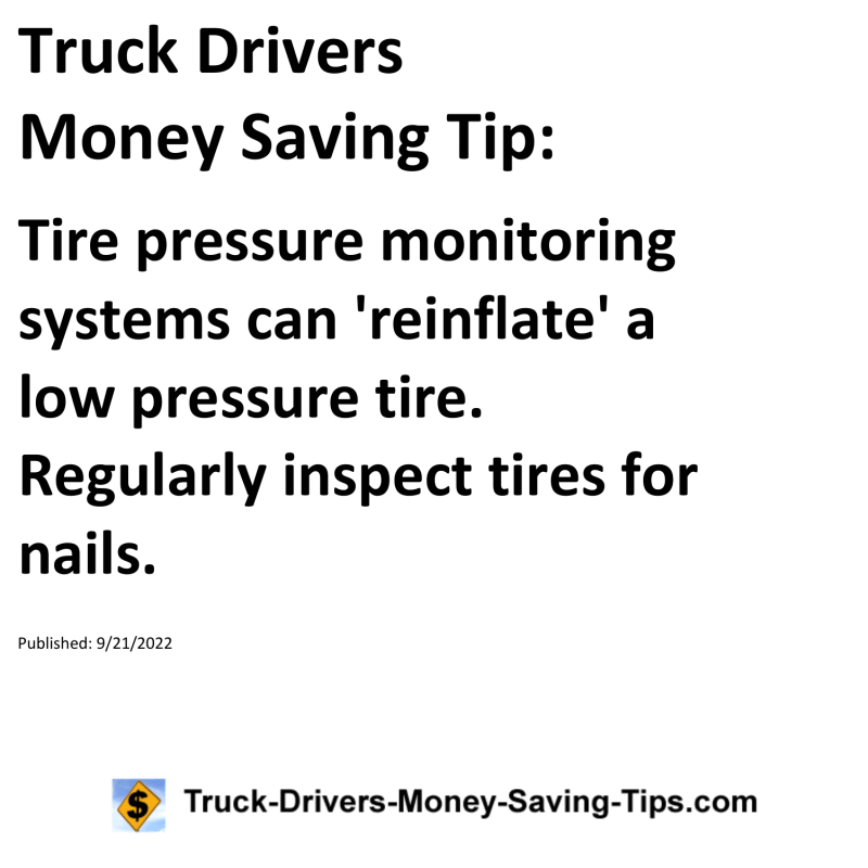 Truck Drivers Money Saving Tip for 09-21-2022