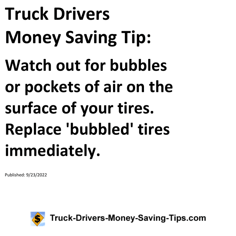 Truck Drivers Money Saving Tip for 09-23-2022