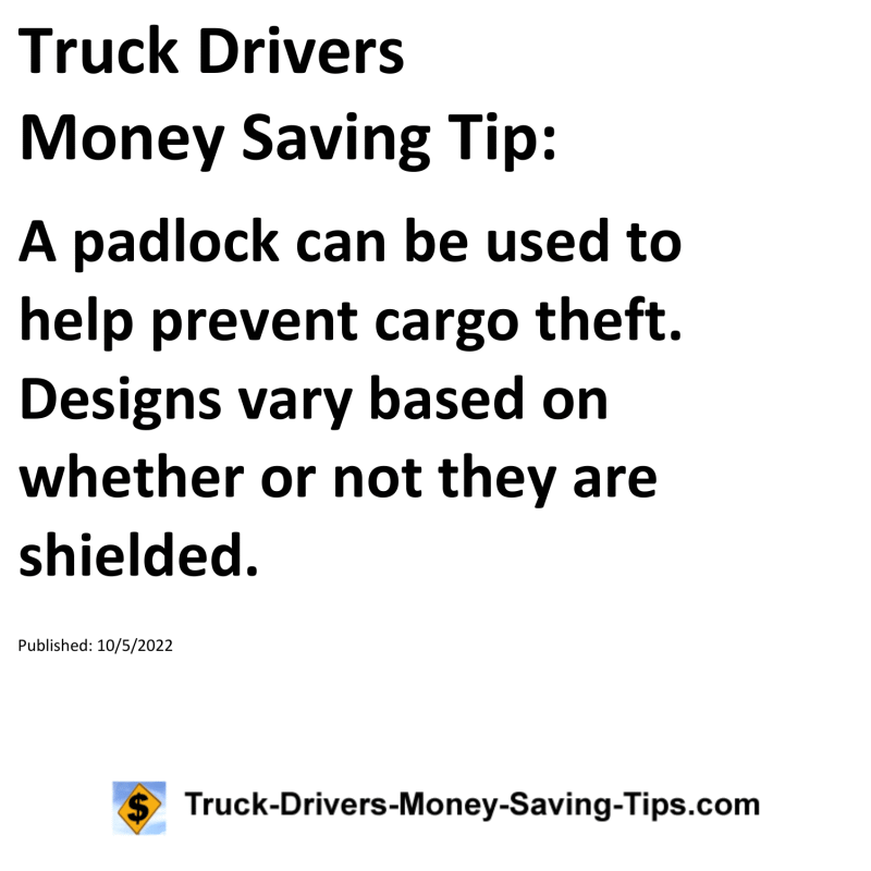 Truck Drivers Money Saving Tip for 10-05-2022