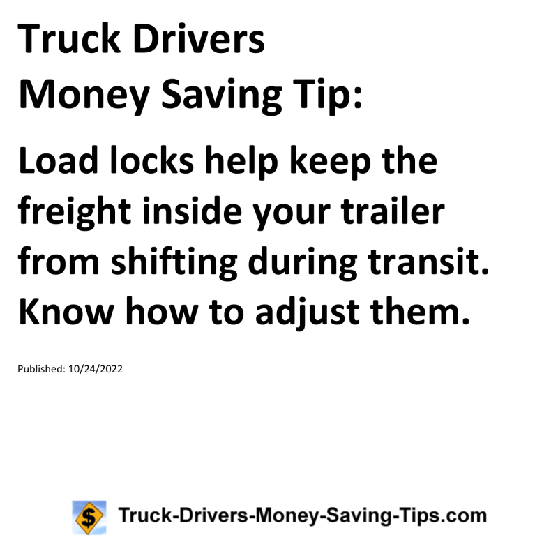 Truck Drivers Money Saving Tip for 10-24-2022