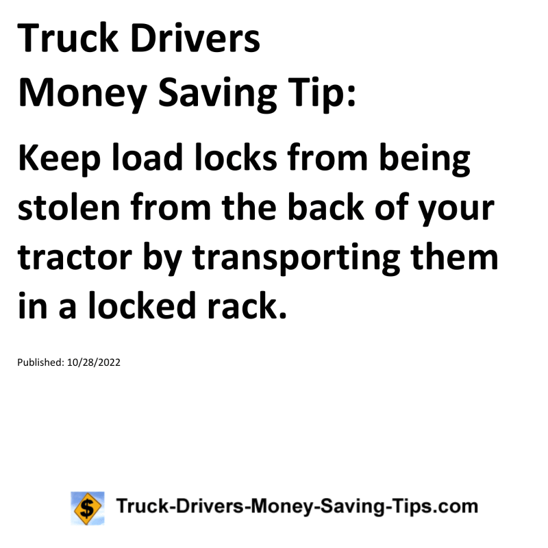 Truck Drivers Money Saving Tip for 10-28-2022