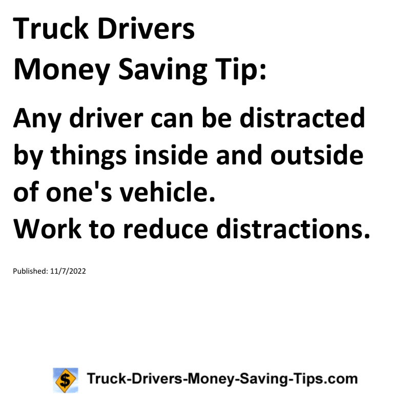 Truck Drivers Money Saving Tip for 11-07-2022