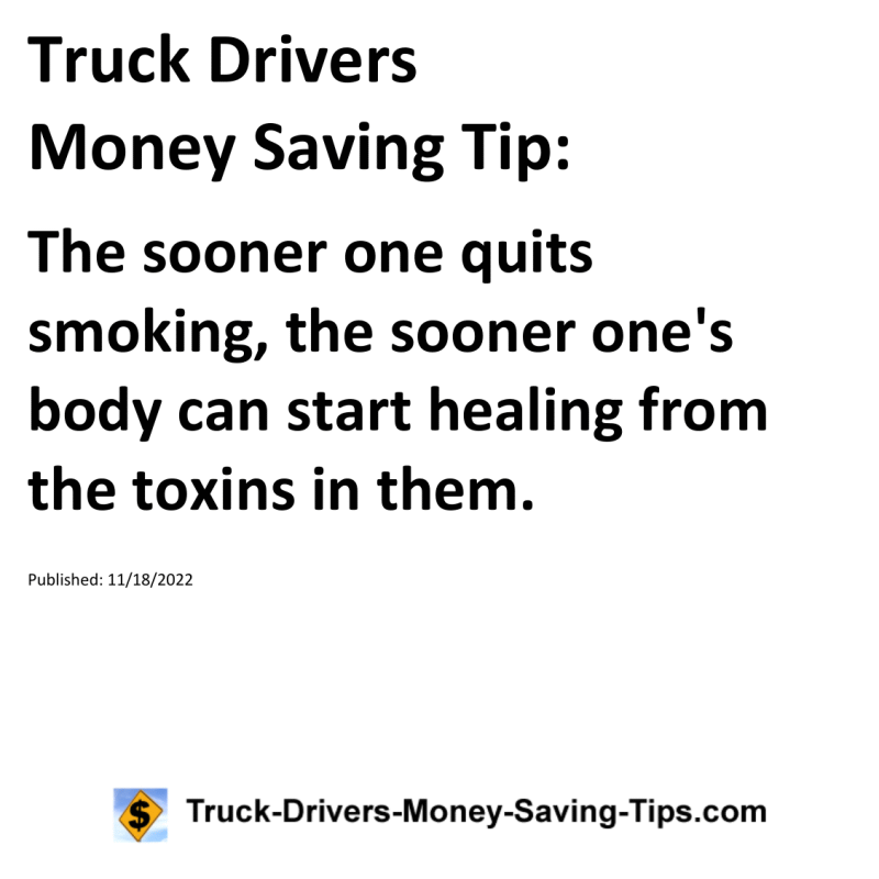 Truck Drivers Money Saving Tip for 11-18-2022