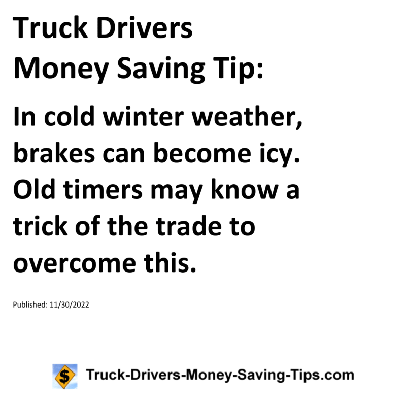 Truck Drivers Money Saving Tip for 11-30-2022