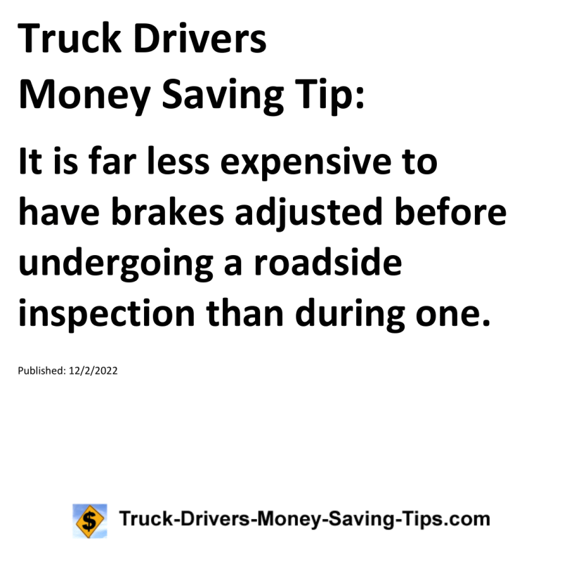 Truck Drivers Money Saving Tip for 12-02-2022