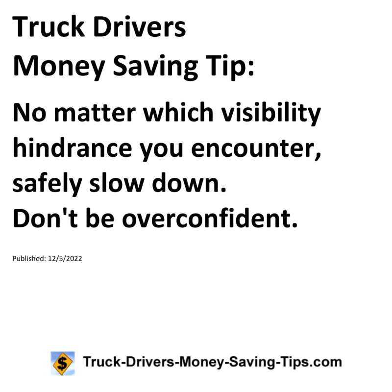 Truck Drivers Money Saving Tip for 12-05-2022