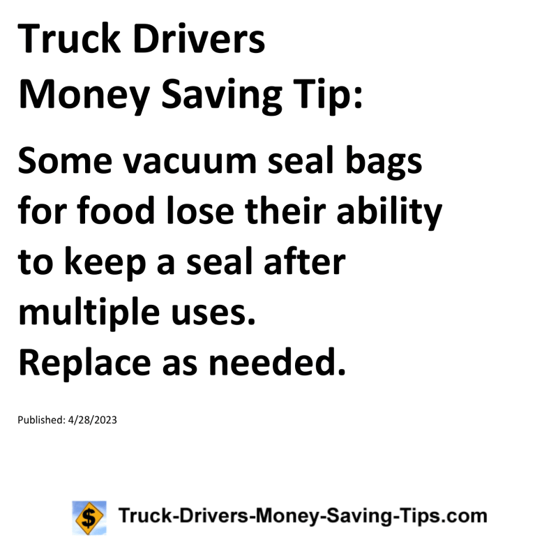 Truck Drivers Money Saving Tip for 04-28-2023