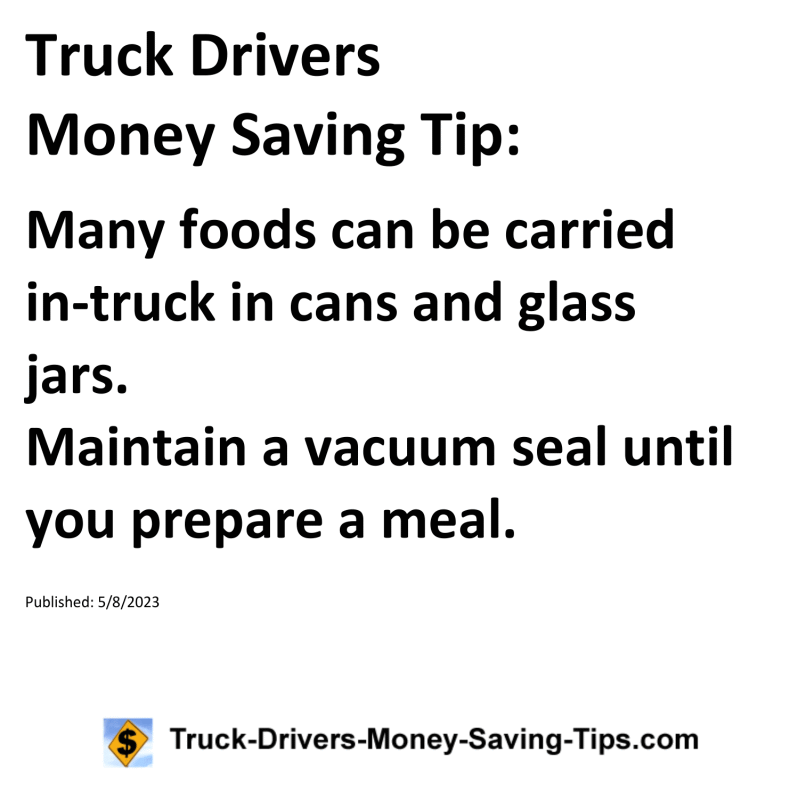 Truck Drivers Money Saving Tip for 05-08-2023