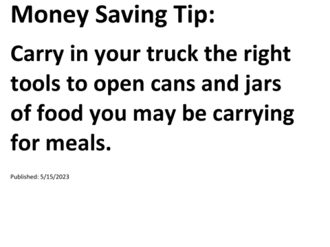 Truck Drivers Money Saving Tip for 05-15-2023