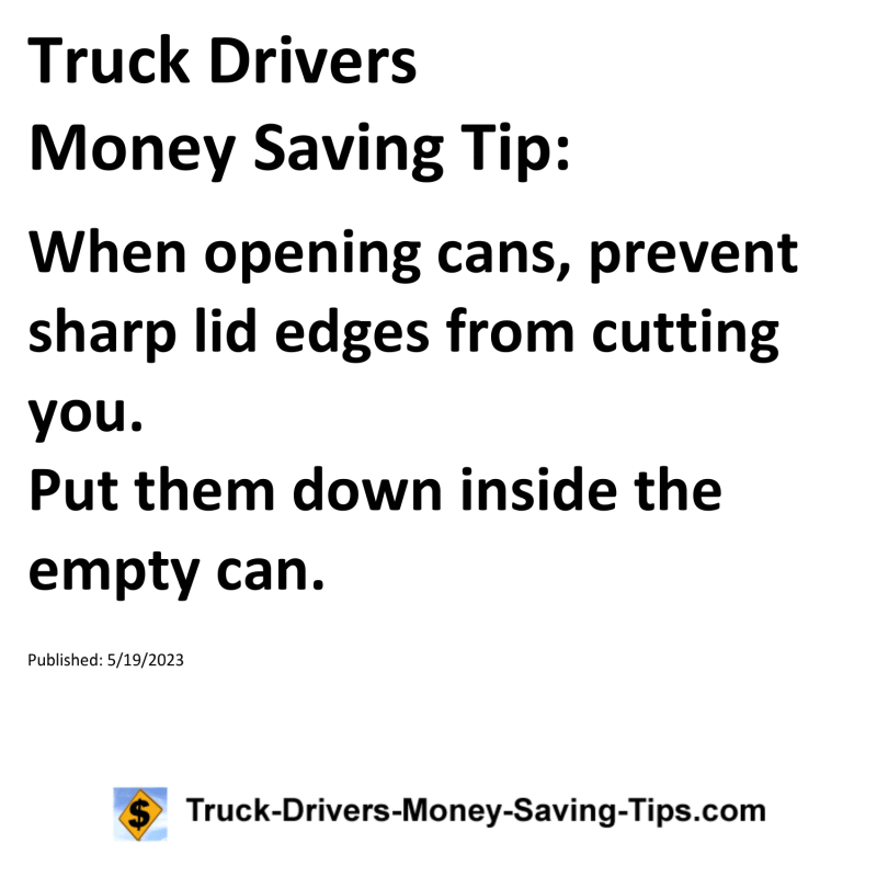 Truck Drivers Money Saving Tip for 05-19-2023