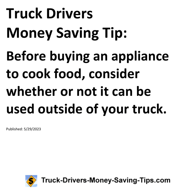 Truck Drivers Money Saving Tip for 05-29-2023