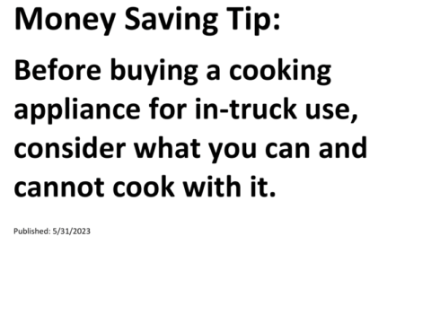 Truck Drivers Money Saving Tip for 05-31-2023