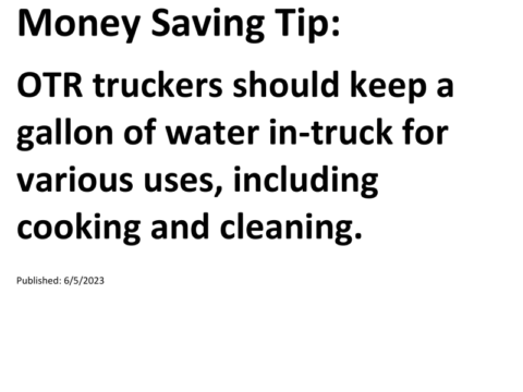 Truck Drivers Money Saving Tip for 06-05-2023