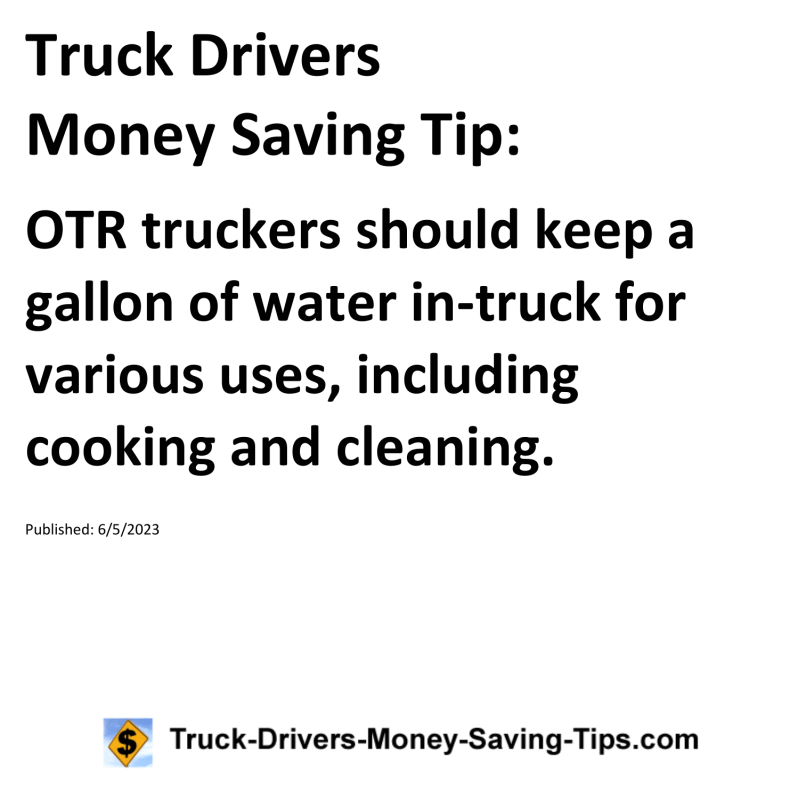 Truck Drivers Money Saving Tip for 06-05-2023