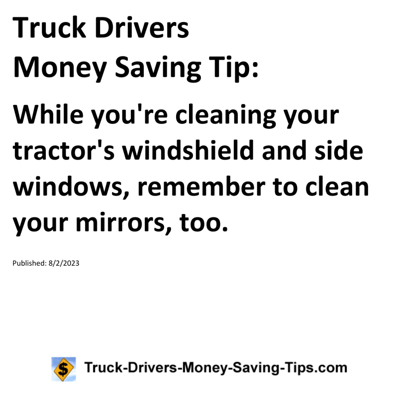 Truck Drivers Money Saving Tip for 08-02-2023