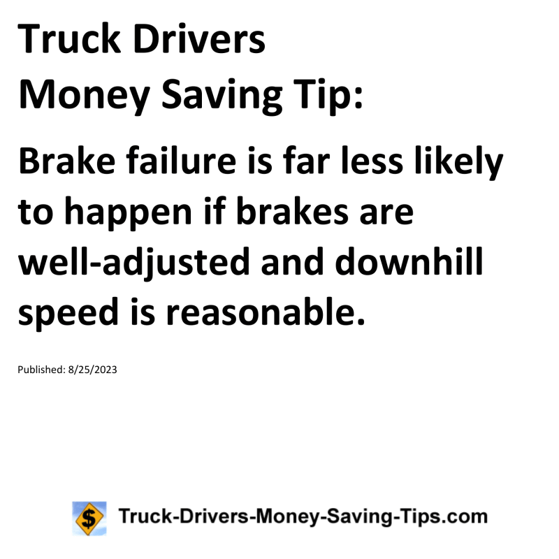 Truck Drivers Money Saving Tip for 08-25-2023