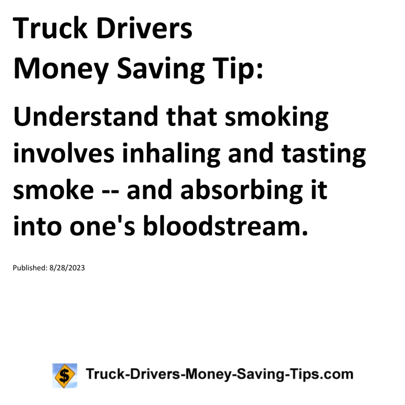 Truck Drivers Money Saving Tip for 08-28-2023