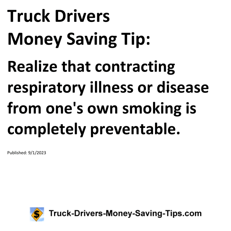 Truck Drivers Money Saving Tip for 09-01-2023