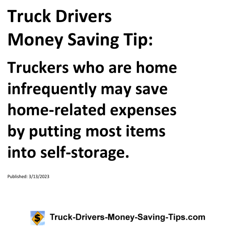 Truck Drivers Money Saving Tip for 03-13-2023