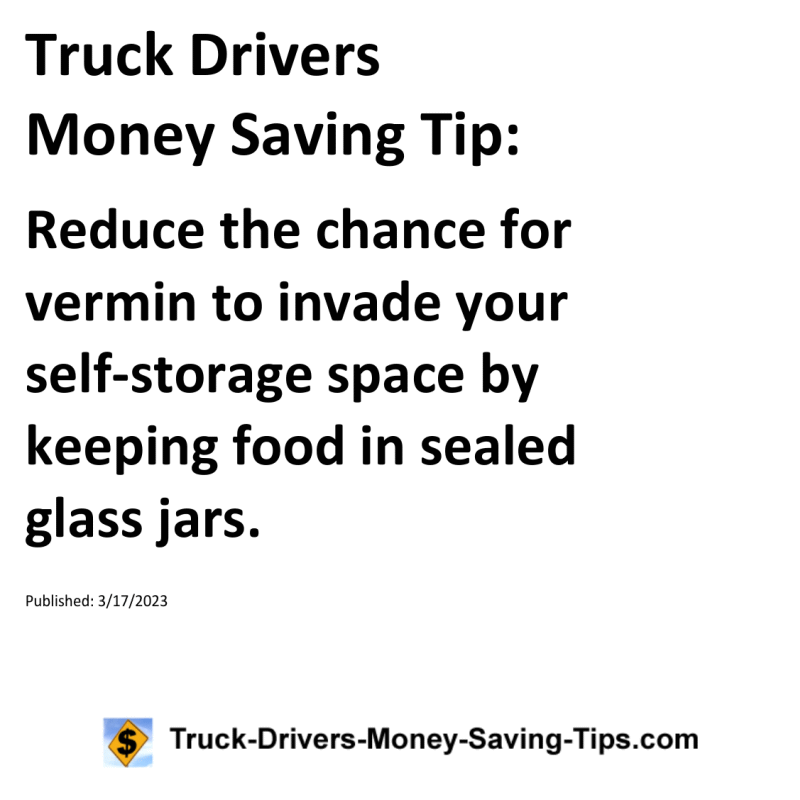 Truck Drivers Money Saving Tip for 03-17-2023