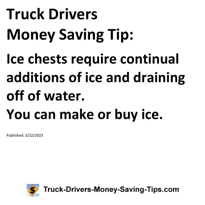 Truck Drivers Money Saving Tip for 03-22-2023