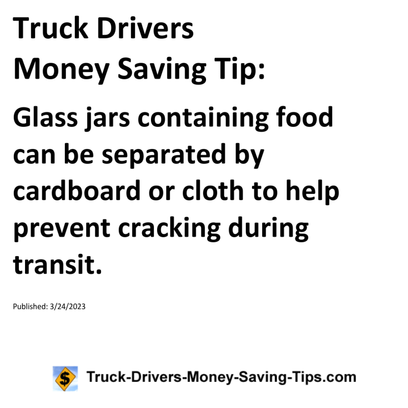 Truck Drivers Money Saving Tip for 03-24-2023