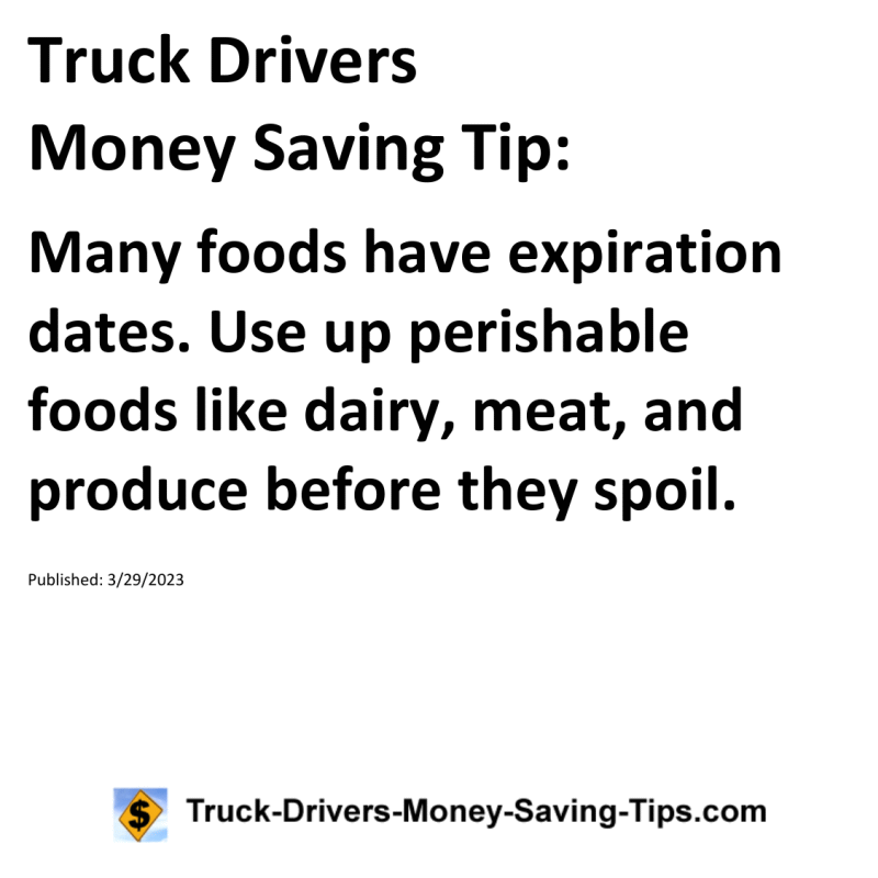 Truck Drivers Money Saving Tip for 03-29-2023