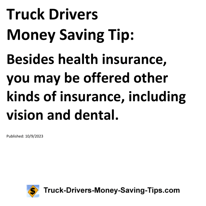 Truck Drivers Money Saving Tip for 10-09-2023