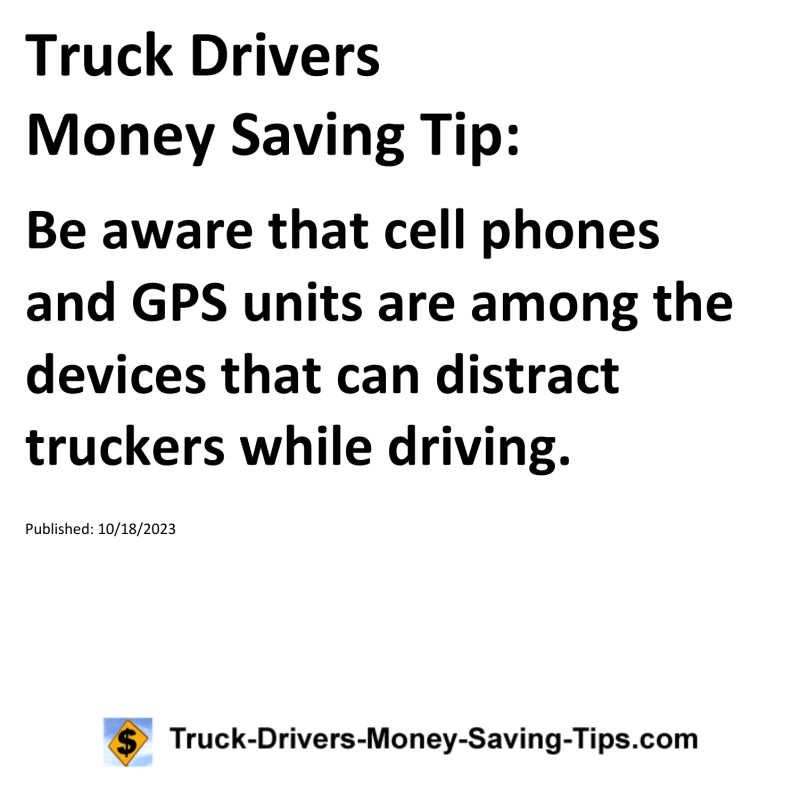 Truck Drivers Money Saving Tip for 10-18-2023