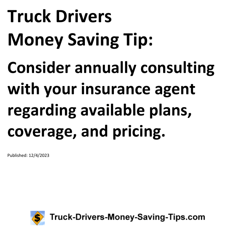 Truck Drivers Money Saving Tip for 12-04-2023