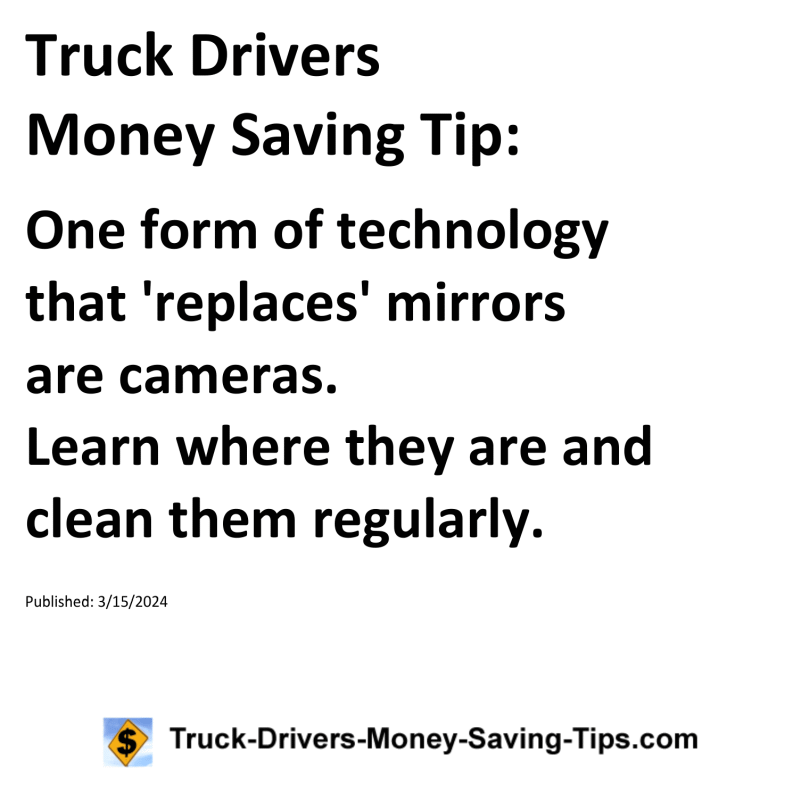 Truck Drivers Money Saving Tip for 03-15-2024